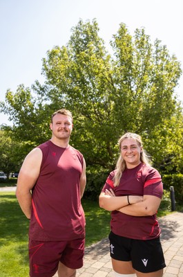 230626 - Picture shows both Wales Captains Alex Callender and Dewi Lake ahead of their double header against the Barbarians