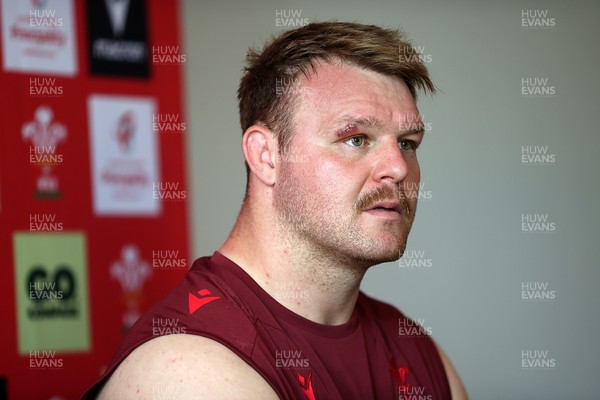 230626 - Picture shows both Wales Captains Alex Callender and Dewi Lake speaking during a press conference ahead of their double header against the Barbarians