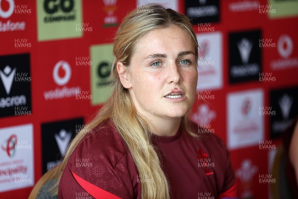 230626 - Picture shows both Wales Captains Alex Callender and Dewi Lake speaking during a press conference ahead of their double header against the Barbarians
