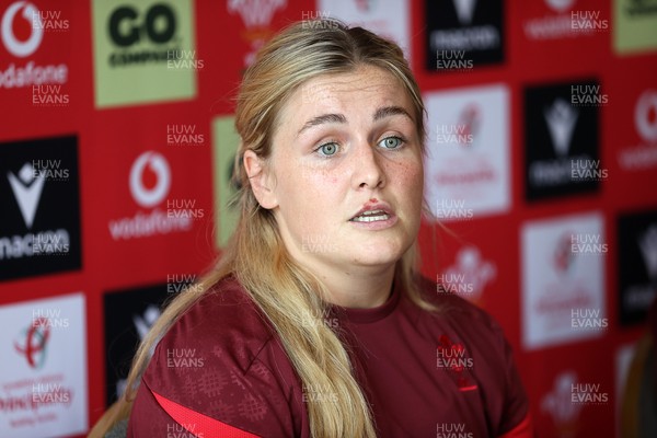230626 - Picture shows both Wales Captains Alex Callender and Dewi Lake speaking during a press conference ahead of their double header against the Barbarians