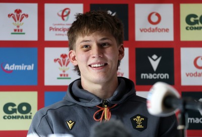 250225 - Wales Rugby Press Conference - Ellis Mee speaks to the media after making his debut against Ireland on the weekend