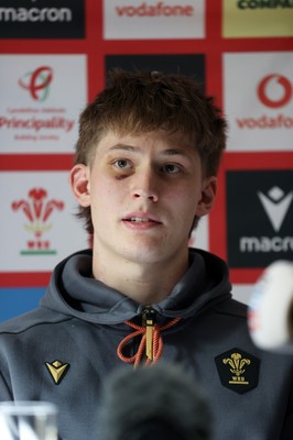 250225 - Wales Rugby Press Conference - Ellis Mee speaks to the media after making his debut against Ireland on the weekend