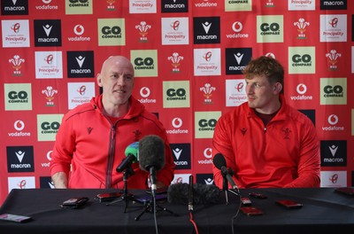281025 - Wales Rugby Press Conference in their first week of camp for this years Quilter Nations Series - Steve Tandy, Head Coach and Jac Morgan