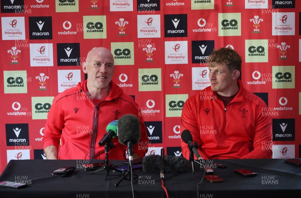 281025 - Wales Rugby Press Conference in their first week of camp for this years Quilter Nations Series - Steve Tandy, Head Coach and Jac Morgan