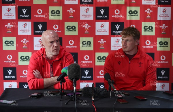 281025 - Wales Rugby Press Conference in their first week of camp for this years Quilter Nations Series - Steve Tandy, Head Coach and Jac Morgan