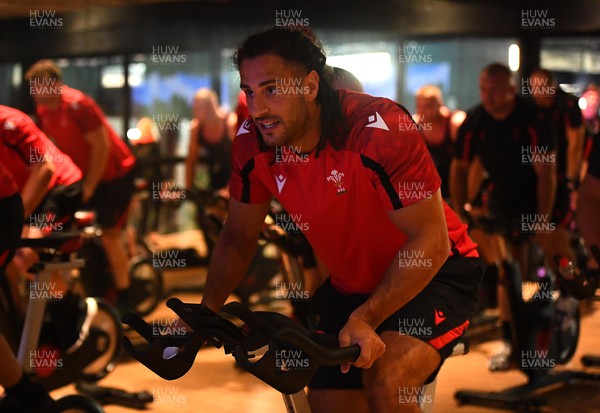 240622 - Wales Rugby Recovery Session - Josh Navidi during a bike session