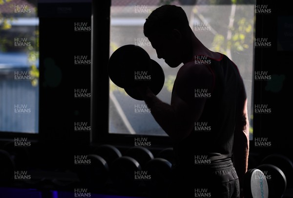 240622 - Wales Rugby Recovery Session - Kieran Hardy during a gym session