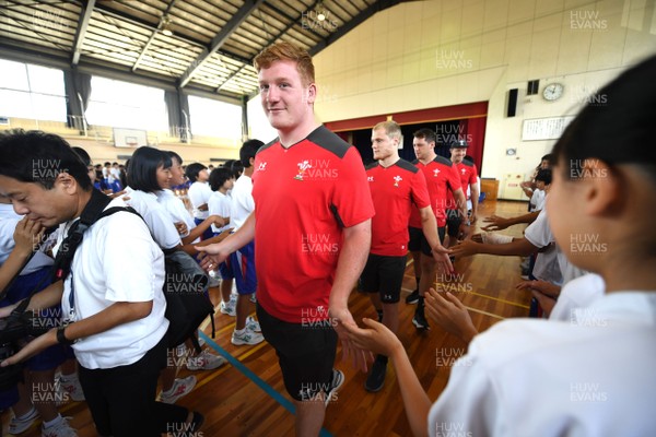 200919 - Wales Rugby School Visit - Rhys Carre during a visit to Toyota Solakan Junior School