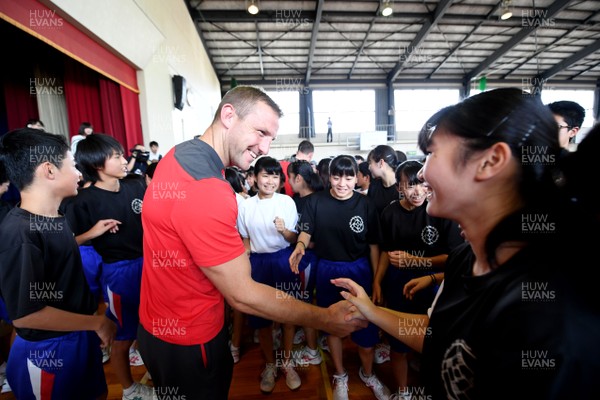 200919 - Wales Rugby School Visit - Hadleigh Parkes during a visit to Toyota Solakan Junior School