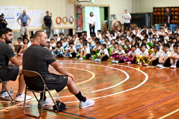 170919 - Wales Rugby Players Visit Local School in Kitakyushu - Ken Owens during a visit to a local school