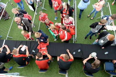 110815 - Wales Rugby Signing Session in North Wales -Wales Players during a signing session at Parc Eirias