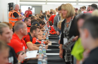 110815 - Wales Rugby Signing Session in North Wales -Wales players during a signing session at Parc Eirias