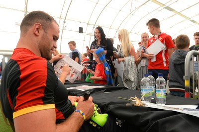 110815 - Wales Rugby Signing Session in North Wales -Jamie Roberts during a signing session at Parc Eirias