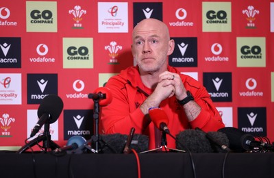 050226 - Wales Rugby Squad Announcement - Steve Tandy, Head Coach during a press conference as he announces the Wales team for their first 6 Nations game against England