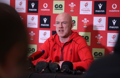 050226 - Wales Rugby Squad Announcement - Steve Tandy, Head Coach during a press conference as he announces the Wales team for their first 6 Nations game against England