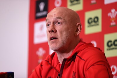 050226 - Wales Rugby Squad Announcement - Steve Tandy, Head Coach during a press conference as he announces the Wales team for their first 6 Nations game against England