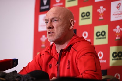 050226 - Wales Rugby Squad Announcement - Steve Tandy, Head Coach during a press conference as he announces the Wales team for their first 6 Nations game against England