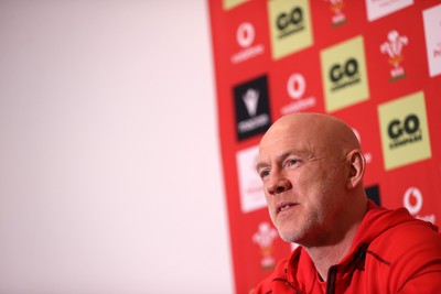 050226 - Wales Rugby Squad Announcement - Steve Tandy, Head Coach during a press conference as he announces the Wales team for their first 6 Nations game against England