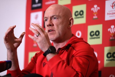 050226 - Wales Rugby Squad Announcement - Steve Tandy, Head Coach during a press conference as he announces the Wales team for their first 6 Nations game against England
