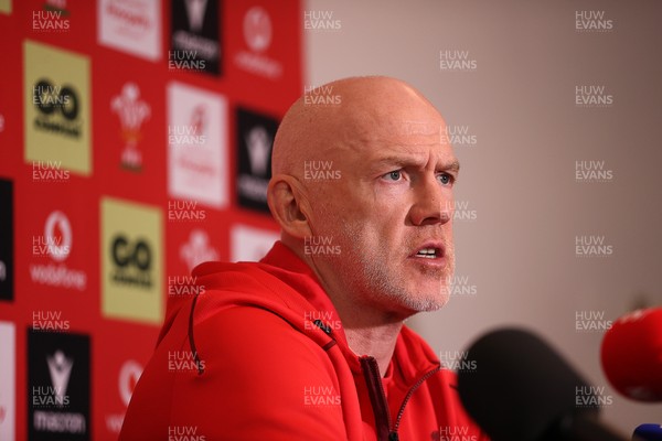 050226 - Wales Rugby Squad Announcement - Steve Tandy, Head Coach during a press conference as he announces the Wales team for their first 6 Nations game against England