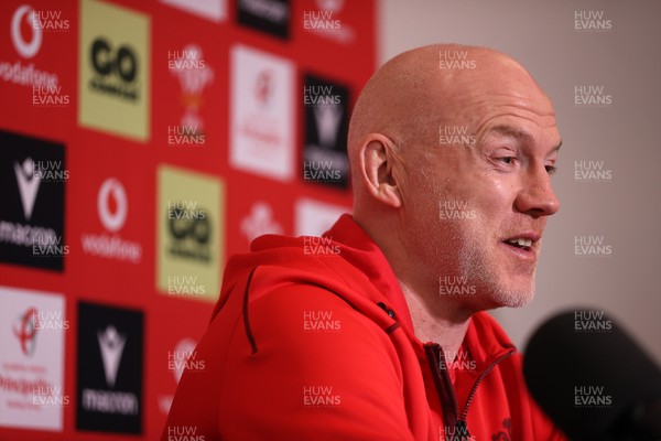 050226 - Wales Rugby Squad Announcement - Steve Tandy, Head Coach during a press conference as he announces the Wales team for their first 6 Nations game against England