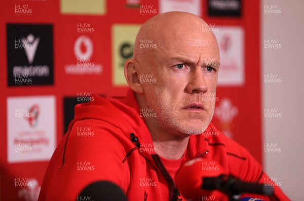 050226 - Wales Rugby Squad Announcement - Steve Tandy, Head Coach during a press conference as he announces the Wales team for their first 6 Nations game against England