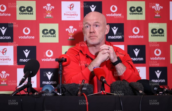 050226 - Wales Rugby Squad Announcement - Steve Tandy, Head Coach during a press conference as he announces the Wales team for their first 6 Nations game against England