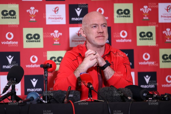 050226 - Wales Rugby Squad Announcement - Steve Tandy, Head Coach during a press conference as he announces the Wales team for their first 6 Nations game against England