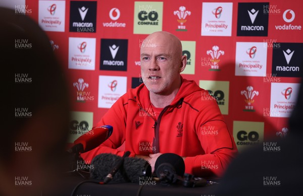 050226 - Wales Rugby Squad Announcement - Steve Tandy, Head Coach during a press conference as he announces the Wales team for their first 6 Nations game against England