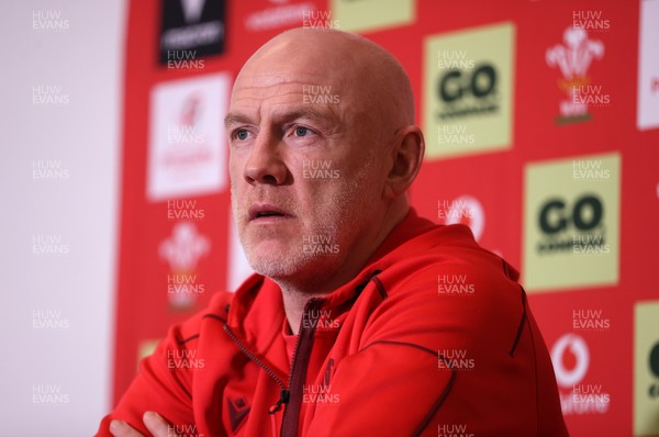 050226 - Wales Rugby Squad Announcement - Steve Tandy, Head Coach during a press conference as he announces the Wales team for their first 6 Nations game against England