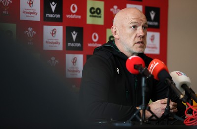201026 - Picture shows Wales Head Coach Steve Tandy speaking to the media as he announces his squad for this autumns Nations Championship fixtures