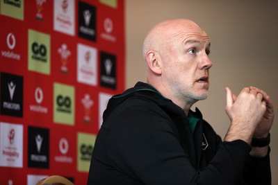 201026 - Picture shows Wales Head Coach Steve Tandy speaking to the media as he announces his squad for this autumns Nations Championship fixtures