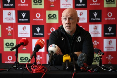 201026 - Picture shows Wales Head Coach Steve Tandy speaking to the media as he announces his squad for this autumns Nations Championship fixtures