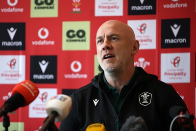 201026 - Picture shows Wales Head Coach Steve Tandy speaking to the media as he announces his squad for this autumns Nations Championship fixtures