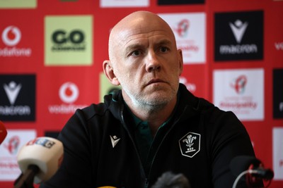 201026 - Picture shows Wales Head Coach Steve Tandy speaking to the media as he announces his squad for this autumns Nations Championship fixtures
