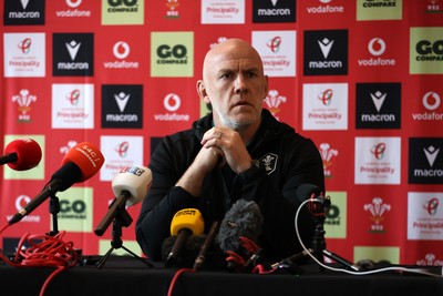 201026 - Picture shows Wales Head Coach Steve Tandy speaking to the media as he announces his squad for this autumns Nations Championship fixtures