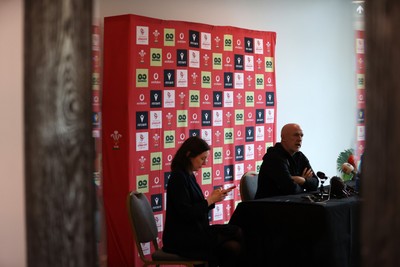 201026 - Picture shows Wales Head Coach Steve Tandy speaking to the media as he announces his squad for this autumns Nations Championship fixtures