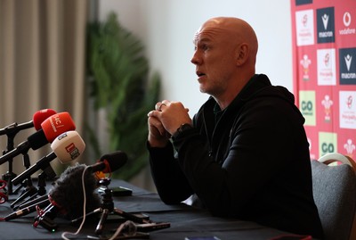 201026 - Picture shows Wales Head Coach Steve Tandy speaking to the media as he announces his squad for this autumns Nations Championship fixtures