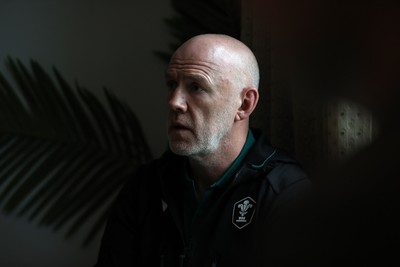 201026 - Picture shows Wales Head Coach Steve Tandy speaking to the media as he announces his squad for this autumns Nations Championship fixtures