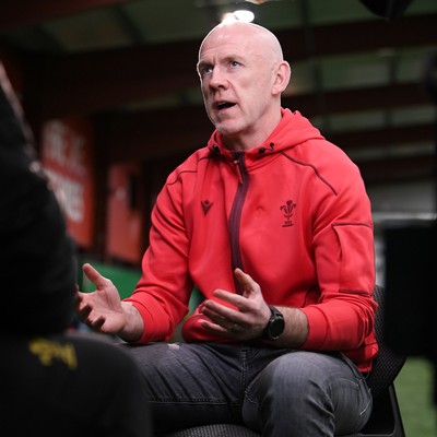 211025 -  Wales Rugby sqaud announcement - Picture shows Wales Head Coach Steve Tandy speaking in a press conference after announcing his squad for the upcoming Quilter Nations Series