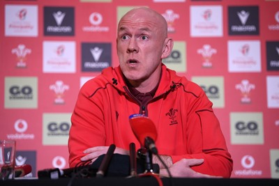 211025 -  Wales Rugby sqaud announcement - Picture shows Wales Head Coach Steve Tandy speaking in a press conference after announcing his squad for the upcoming Quilter Nations Series