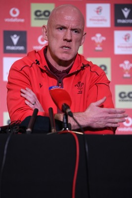 211025 -  Wales Rugby sqaud announcement - Picture shows Wales Head Coach Steve Tandy speaking in a press conference after announcing his squad for the upcoming Quilter Nations Series