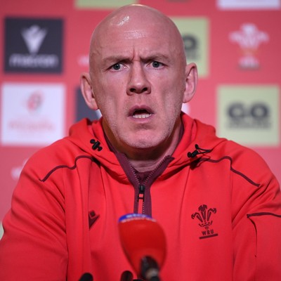 211025 -  Wales Rugby sqaud announcement - Picture shows Wales Head Coach Steve Tandy speaking in a press conference after announcing his squad for the upcoming Quilter Nations Series