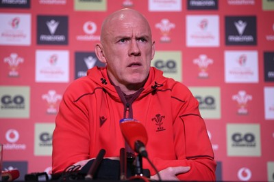 211025 -  Wales Rugby sqaud announcement - Picture shows Wales Head Coach Steve Tandy speaking in a press conference after announcing his squad for the upcoming Quilter Nations Series