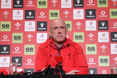 211025 -  Wales Rugby sqaud announcement - Picture shows Wales Head Coach Steve Tandy speaking in a press conference after announcing his squad for the upcoming Quilter Nations Series