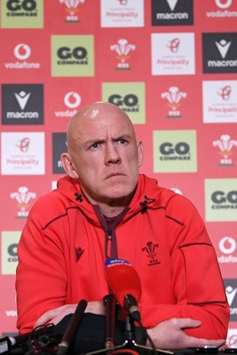 211025 -  Wales Rugby sqaud announcement - Picture shows Wales Head Coach Steve Tandy speaking in a press conference after announcing his squad for the upcoming Quilter Nations Series