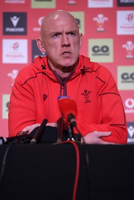 211025 -  Wales Rugby sqaud announcement - Picture shows Wales Head Coach Steve Tandy speaking in a press conference after announcing his squad for the upcoming Quilter Nations Series