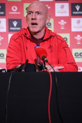 211025 -  Wales Rugby sqaud announcement - Picture shows Wales Head Coach Steve Tandy speaking in a press conference after announcing his squad for the upcoming Quilter Nations Series