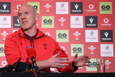 211025 -  Wales Rugby sqaud announcement - Picture shows Wales Head Coach Steve Tandy speaking in a press conference after announcing his squad for the upcoming Quilter Nations Series