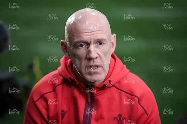 211025 -  Wales Rugby sqaud announcement - Picture shows Wales Head Coach Steve Tandy speaking in a press conference after announcing his squad for the upcoming Quilter Nations Series